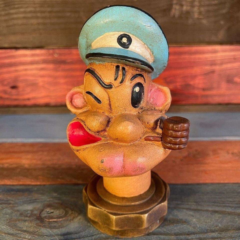 Popeye Sailor Man Cast Iron Radiator Cap With Painted Vintage Antiqued Finish (5.75" Tall) - Jones Peak