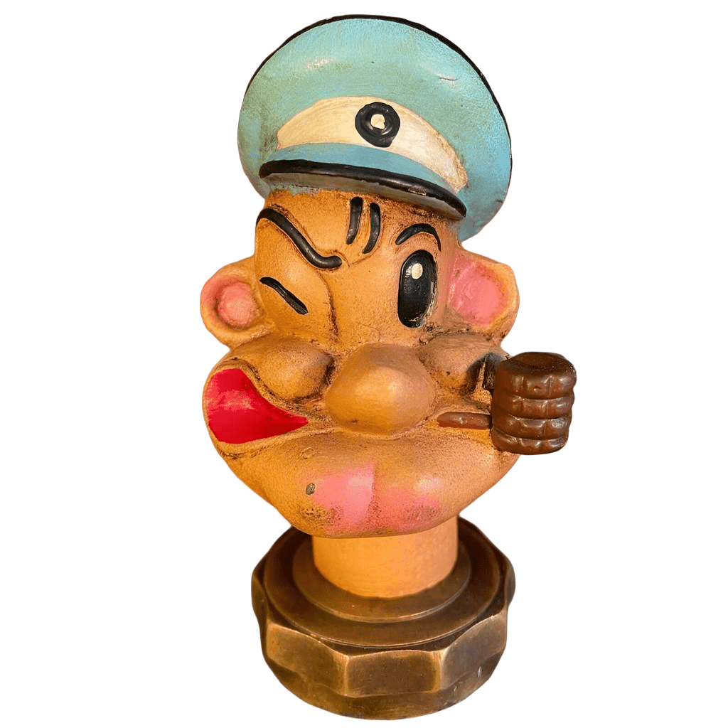 Popeye Sailor Man Cast Iron Radiator Cap With Painted Vintage Antiqued Finish (5.75" Tall) - Jones Peak