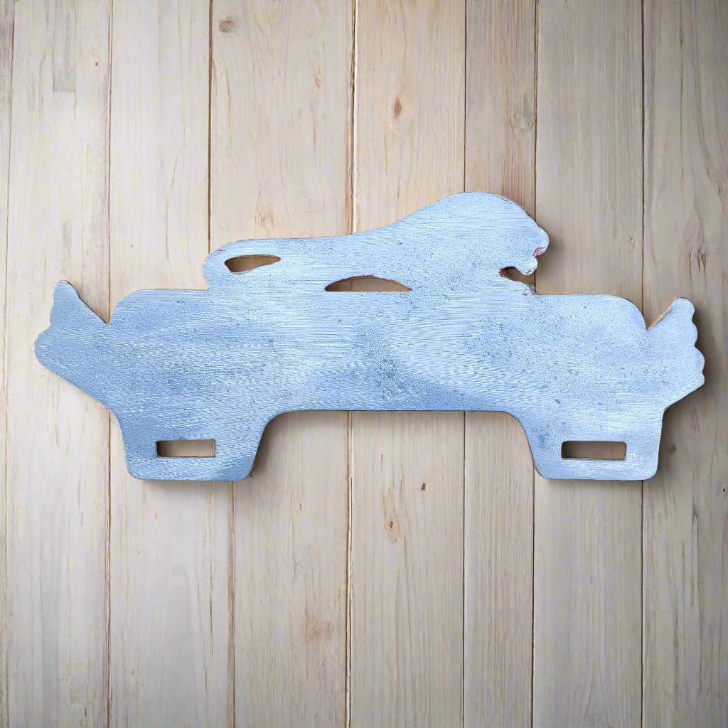 Red Lion Roar With Champions License Plate Aluminum FOB Topper (9.75" x 11") - Jones Peak