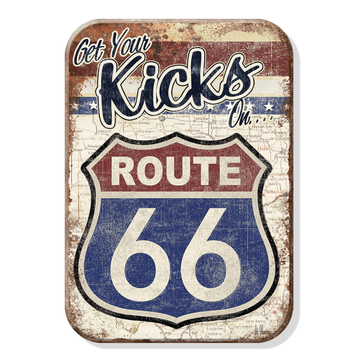 Route 66 Get Your Kicks Magnet (2.5" x 3.5") - Jones Peak