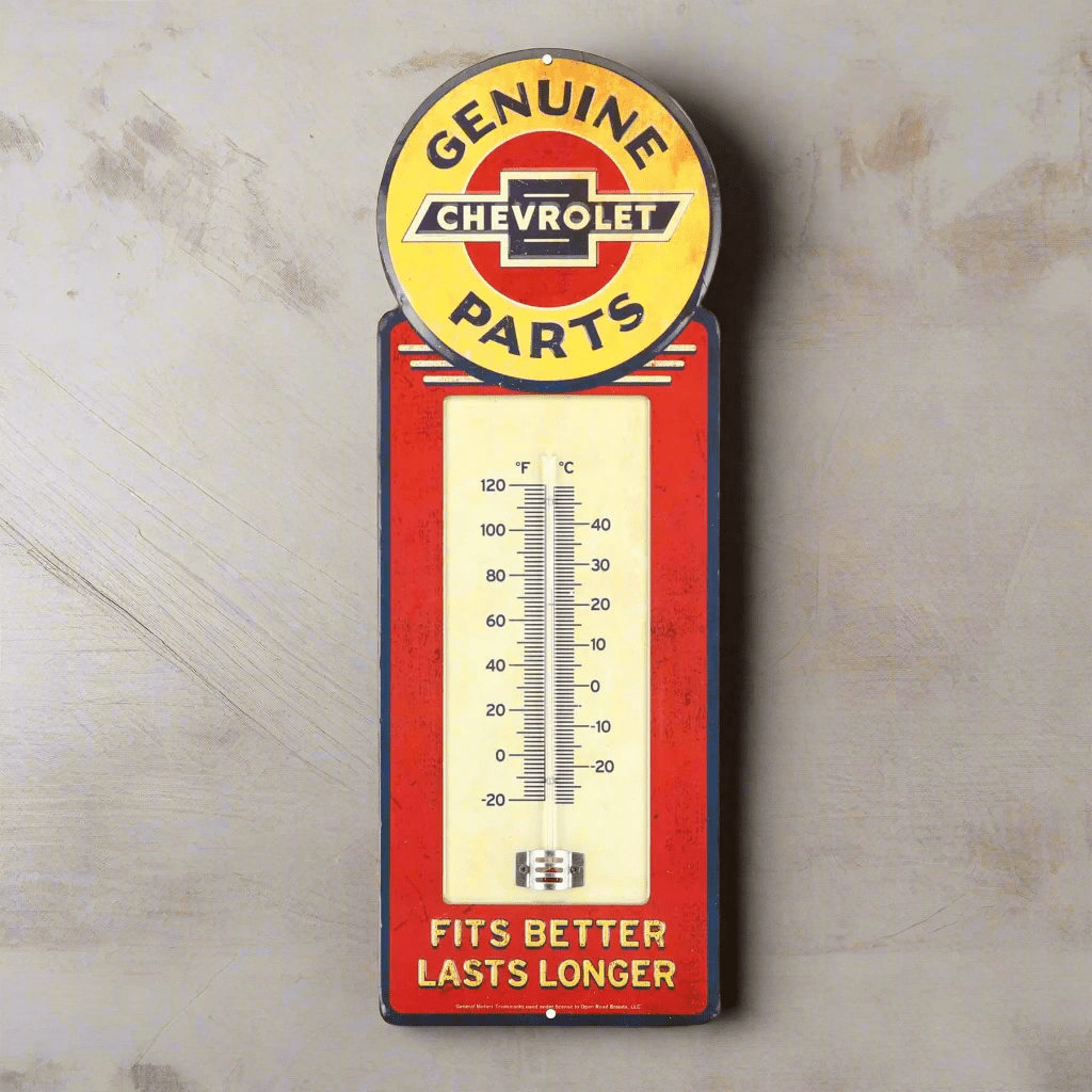 Chevrolet Genuine Parts Metal Wall Thermometer (5.5" x 15.5") - Jones Peak