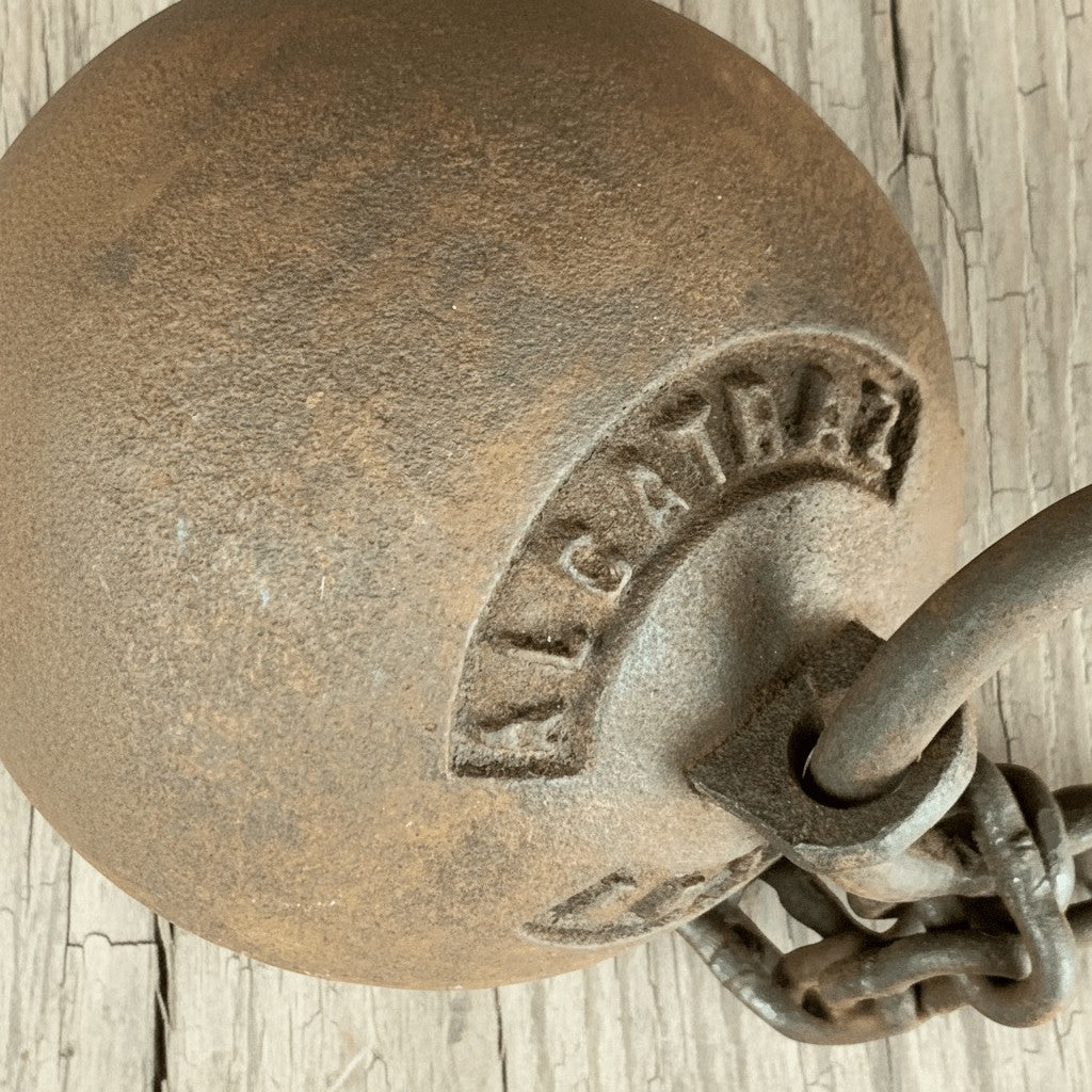 Alcatraz Prison San Francisco Cast Iron Working Ball & Chain Leg Irons With Antique Finish (28" Long) - Jones Peak
