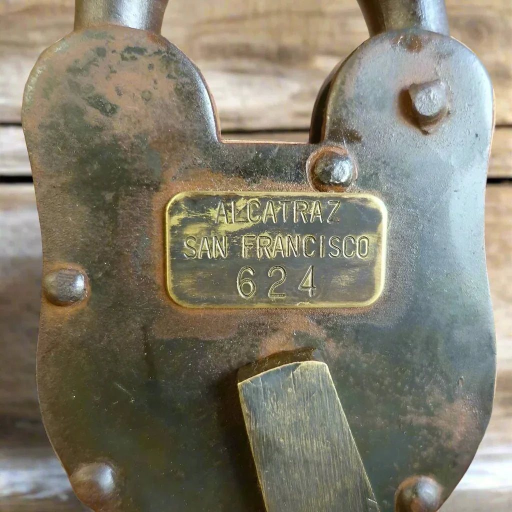 Alcatraz Prison San Francisco Cast Iron Working Lock & Keys With Antique Finish (3" x 5") - Jones Peak