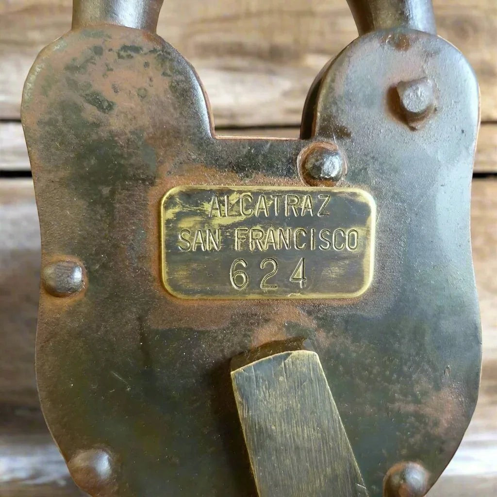 Alcatraz San Francisco Cast Iron Lock with Brass Tag & Keys - Jones Peak