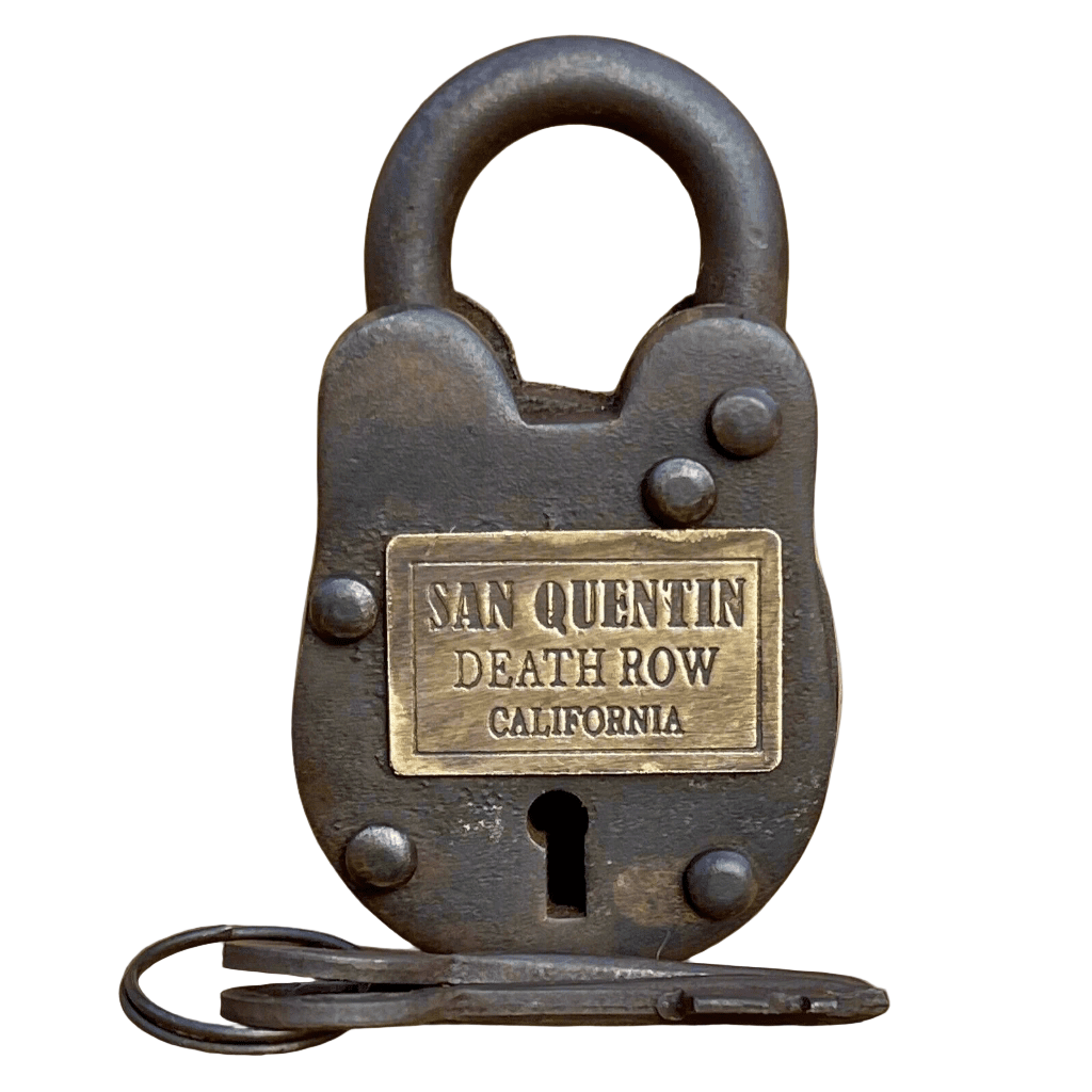 San Quentin Death Row Cast Iron Gate Lock With Keys & Brass Tag (2.5" x 1.5") - Jones Peak