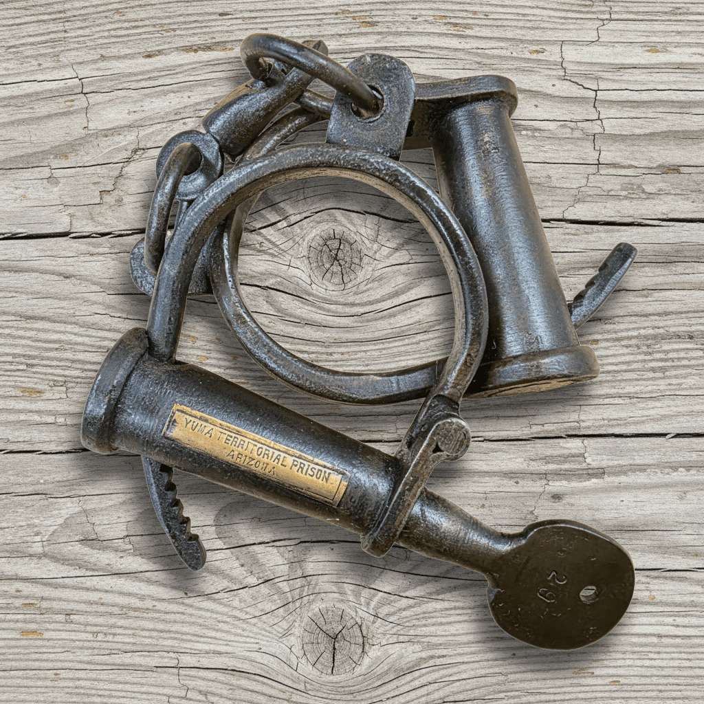 Yuma Territory Arizona Prison Cast Iron Adjustable Handcuffs (12.5" Long) - Jones Peak