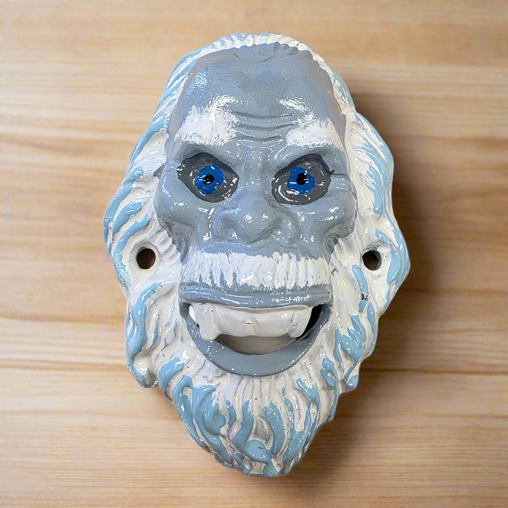 Yeti Abominable Snowman Cast Iron Wall Mounted Bottle Opener With Painted Finish (4.75" x 3.5") - Jones Peak
