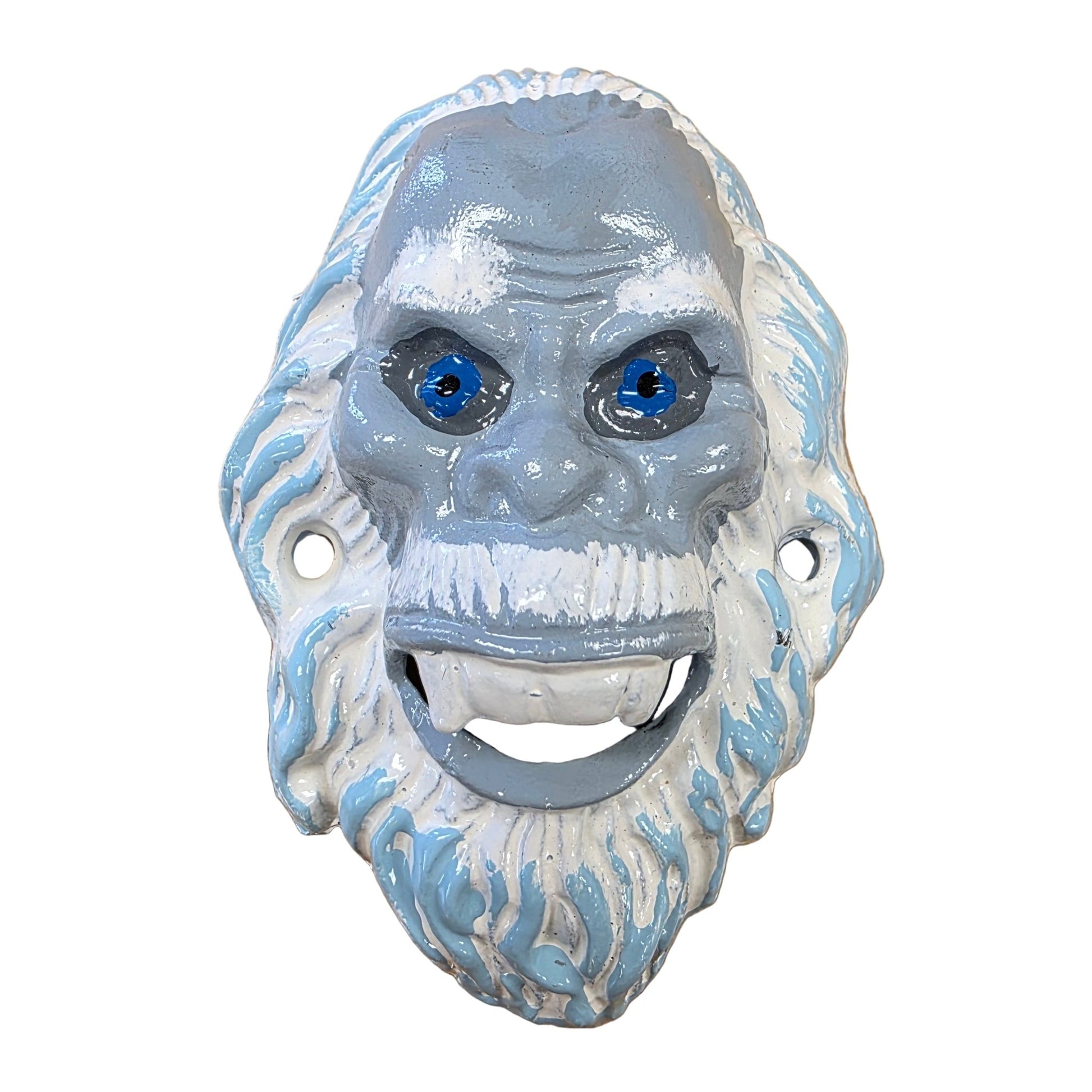 Yeti Abominable Snowman Cast Iron Wall Mounted Bottle Opener With Painted Finish (4.75" x 3.5") - Jones Peak
