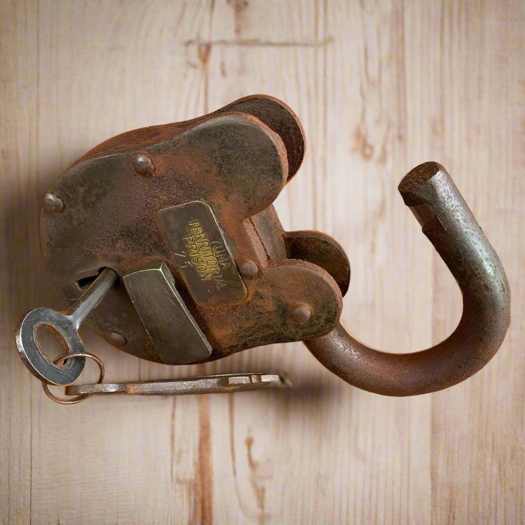 Yuma Territorial Prison Cast Iron Lock & Keys With Antique Finish (3" x 5") - Jones Peak