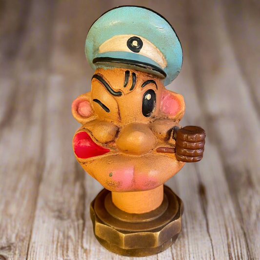 Popeye Sailor Man Cast Iron Radiator Cap With Painted Vintage Antiqued Finish (5.75" Tall)