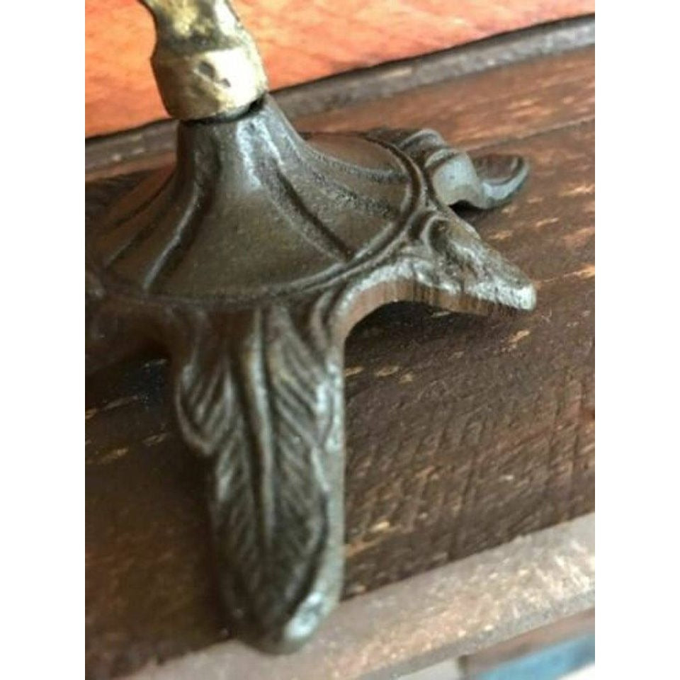 Hotel Desk Bell On Stand Solid Brass With Floral Engraving And Antique Patina Finish (5" x 3.5")