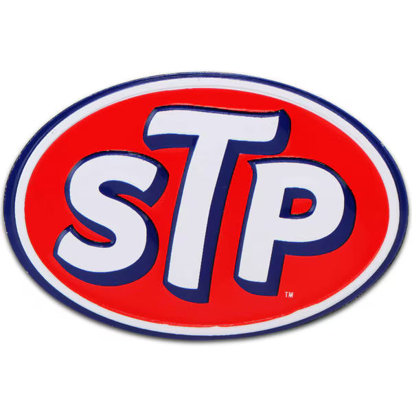 STP Logo Embossed Metal Magnet (3" x 2")