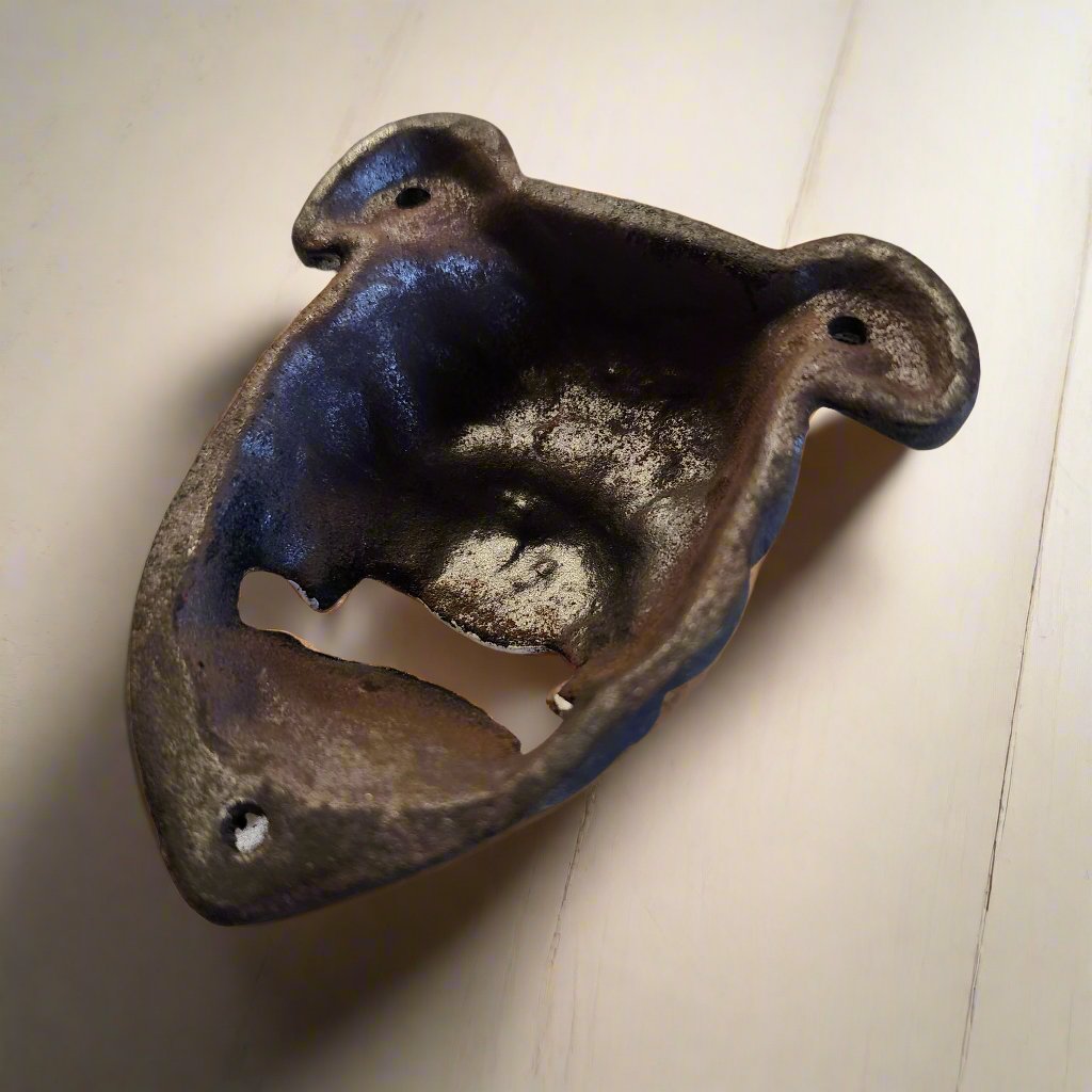 Bulldog Cast Iron Wall Mounted Bottle Opener With Painted Antique Finish