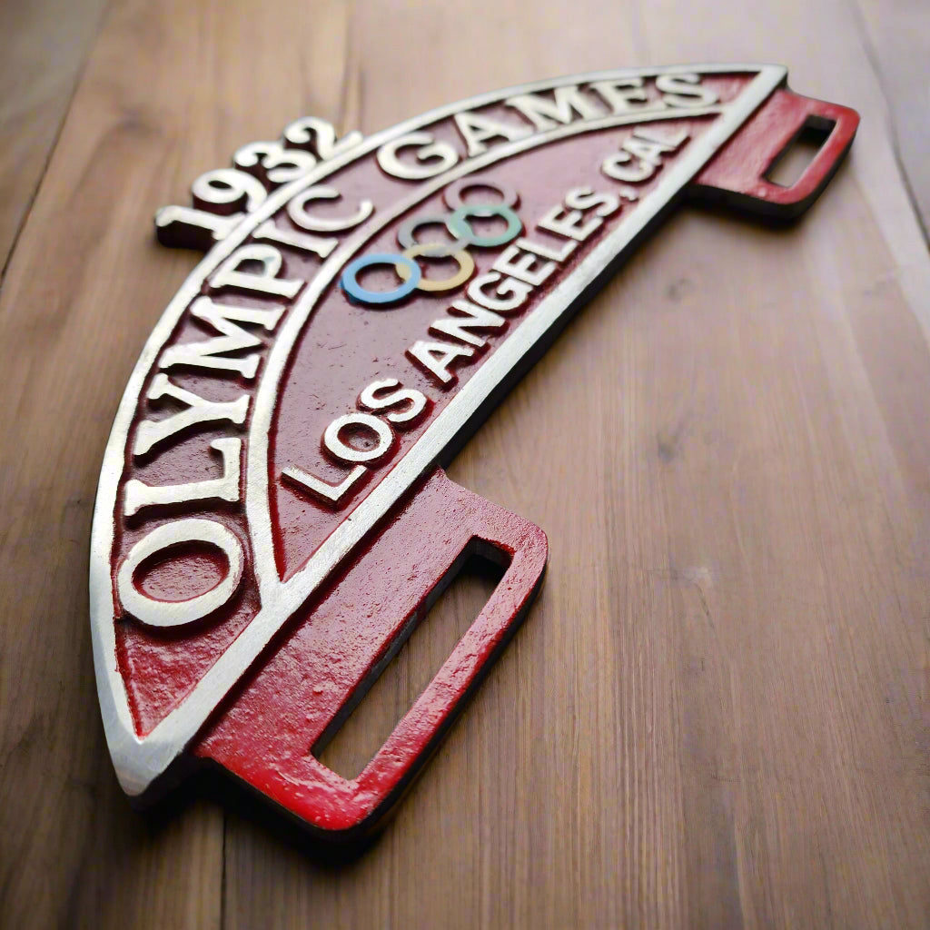Olympic Games 1932 Los Angeles License Plate FOB Topper (9.75" x 5")