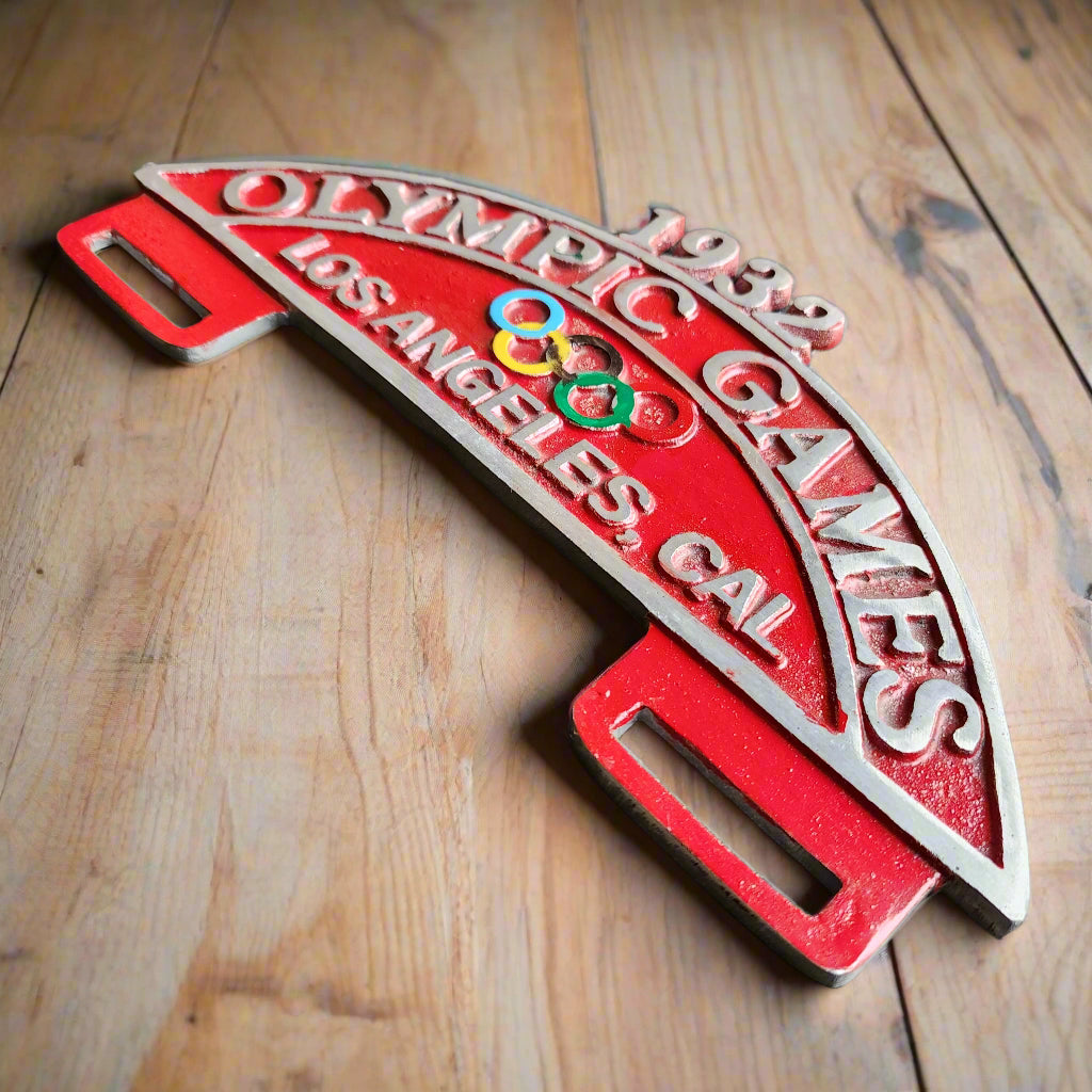 Olympic Games 1932 Los Angeles License Plate FOB Topper (9.75" x 5")