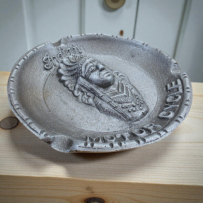 Indian Motorcycle Aluminum Ashtray With Raised Details And Antique Finish (5.75 Round)