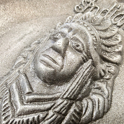 Indian Motorcycle Aluminum Ashtray With Raised Details And Antique Finish (5.75 Round)