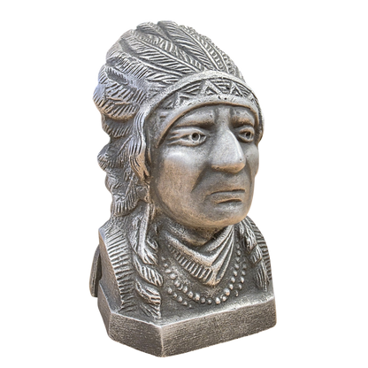 Indian Motorcycle Aluminum Coin Bank With Copper Tag And Antique Finish (4.75" x 2.75")