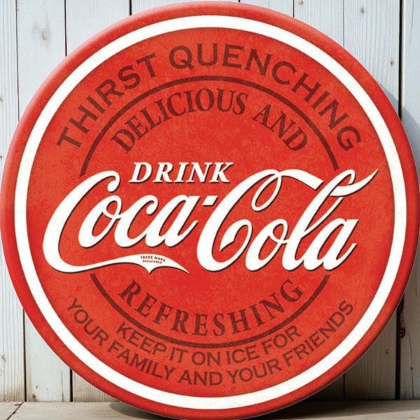 Coca-Cola Thirst Quenching Vintage Logo Magnet (3" Round)