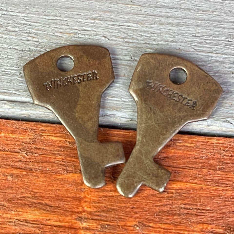 Winchester Heart Lock With Raised Lettering & Antique Finish (2.25" x 1.5")