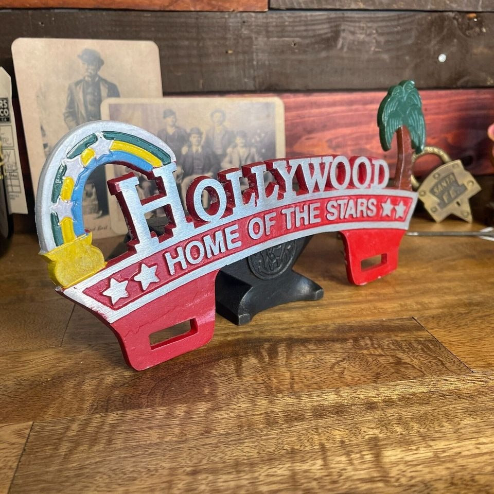 Hollywood Home of the Stars Car License Plate FOB Topper (11.5" x 5.5")