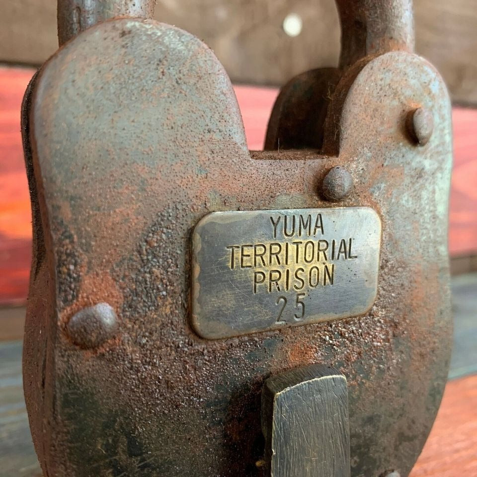 Yuma Territorial Prison Cast Iron Lock & Keys With Antique Finish (3" x 5")