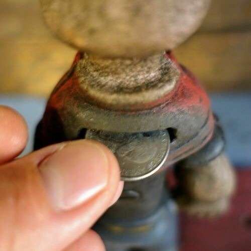 Popeye Sailor Man Cast Iron Coin Bank With Painted Antique Finish (9" Tall)