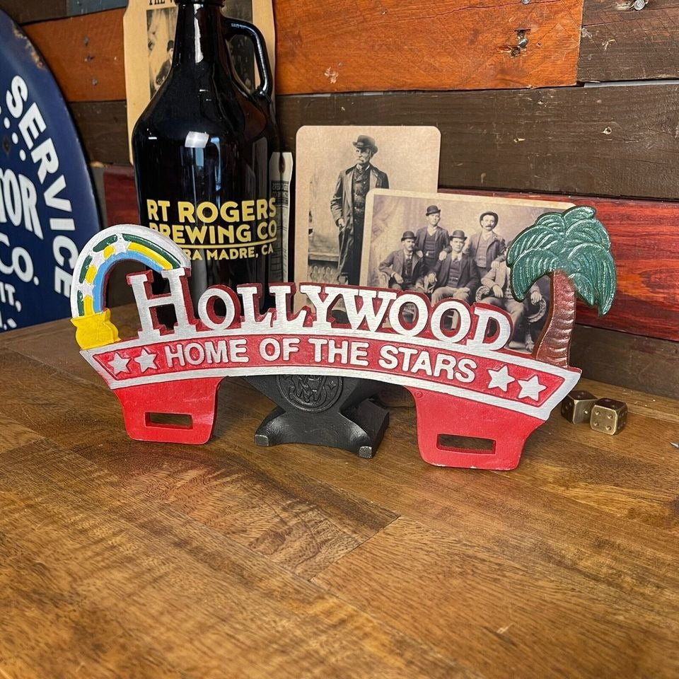 Hollywood Home of the Stars Car License Plate FOB Topper (11.5" x 5.5")