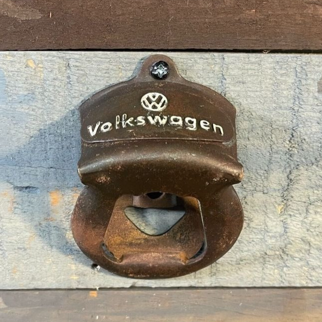 Volkswagen Wall Mounted Bottle Opener With Painted Antique Finish (3.25" x 2.5")