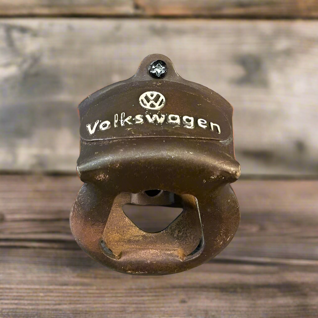 Volkswagen Wall Mounted Bottle Opener With Painted Antique Finish (3.25" x 2.5")