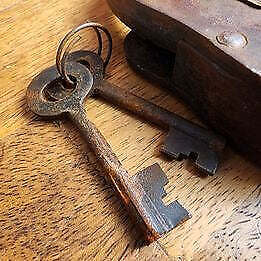 Winchester Firearms Factory Cast Iron Lock & Keys With Antique Finish (3" x 5")