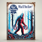 Pabst Blue Ribbon Bigfoot Metal Wall Sign
