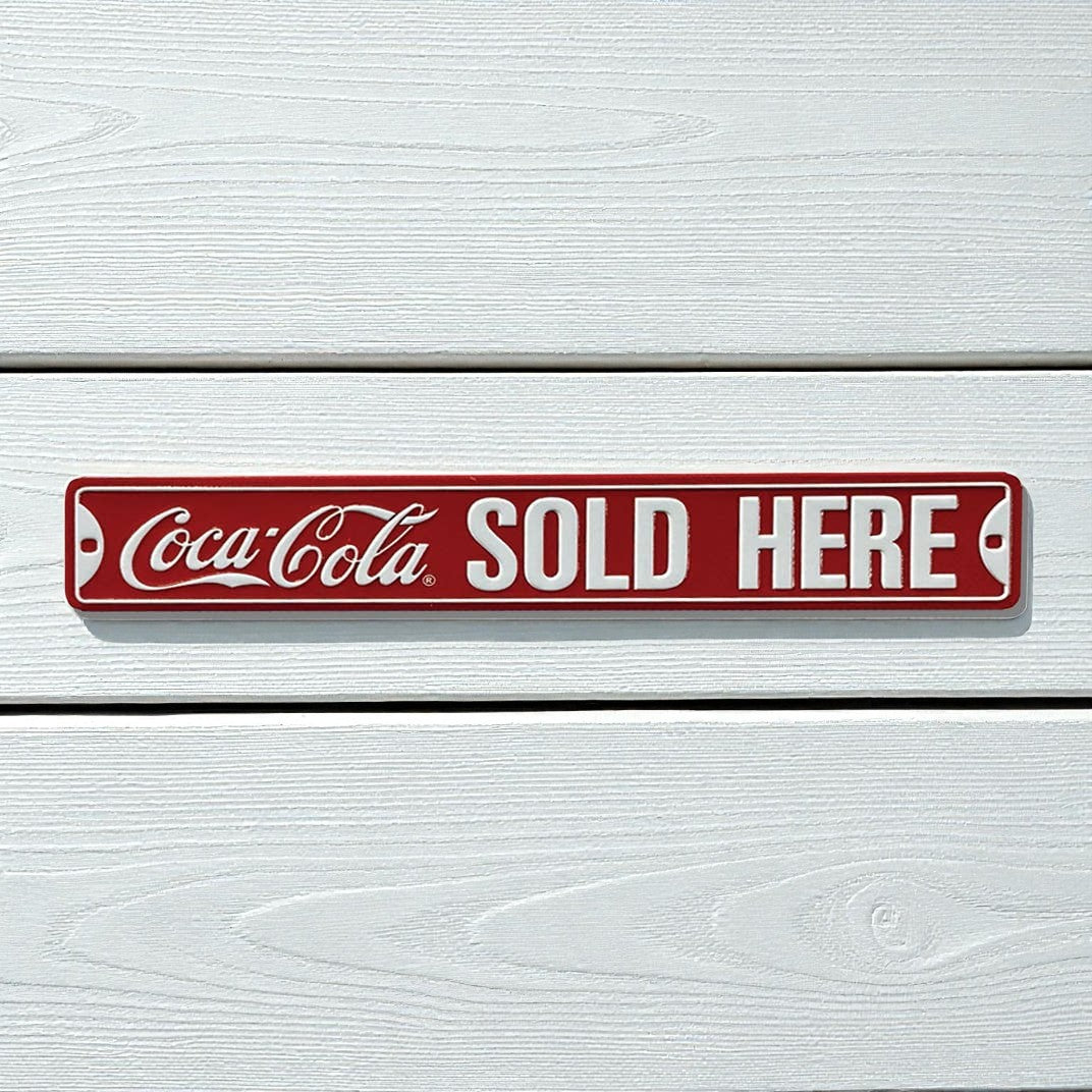 Coca-Cola Sold Here Street Sign (6.25" x 1")