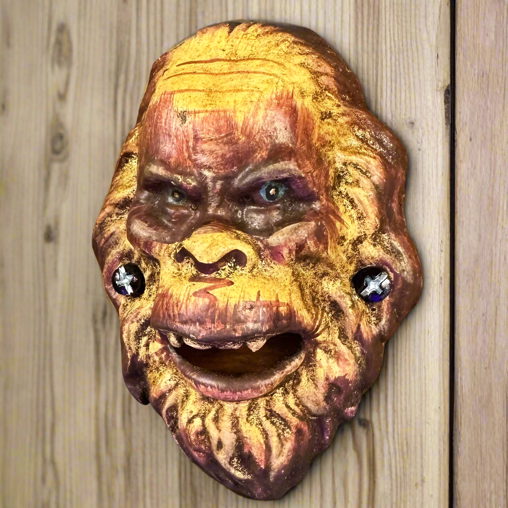 Bigfoot Sasquatch Cast Iron Wall Mounted Bottle Opener With Antique Finish