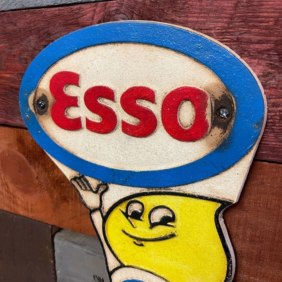 Esso Standard Oil Cast Iron Plaque With Painted Antique Finish (11" x 7.5")