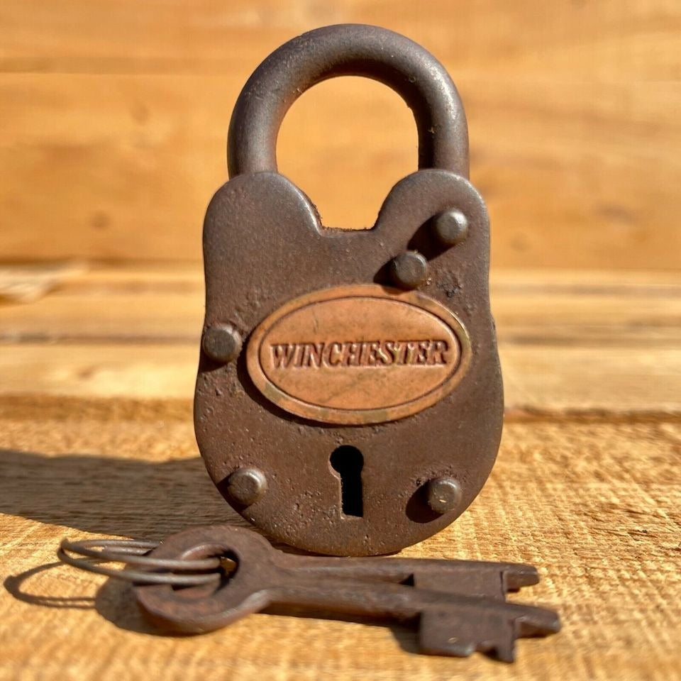 Winchester Cast Iron Lock With Keys & Antique Finish (2.5" x 1.5")