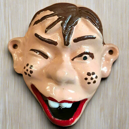 Howdy Doody Cast Iron Wall Mount Bottle Opener With Painted Antique Finish (3.75" x 3.75")