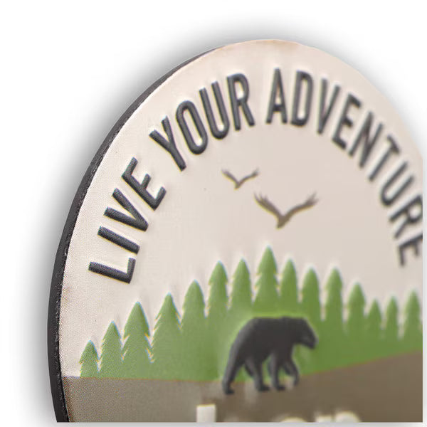 Jeep Live Your Adventure Round Embossed Metal Magnet (2.5" Round)