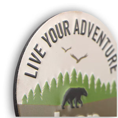 Jeep Live Your Adventure Round Embossed Metal Magnet (2.5" Round)