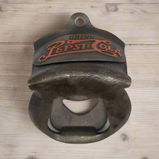 Pepsi-Cola Die Cast Wall Mounted Bottle Opener With Painted Antique Finish (3.25" x 2.5")