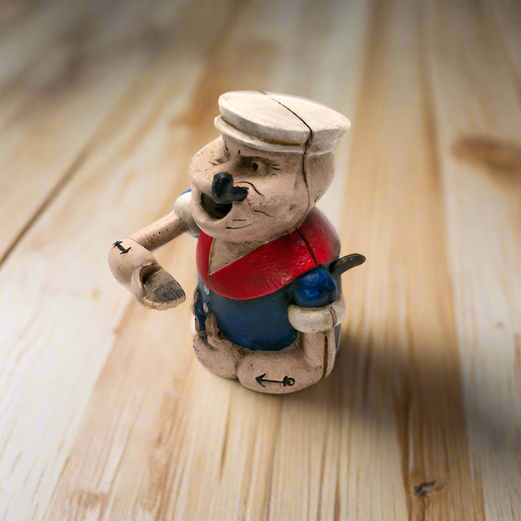Popeye Cast Iron Mechanical Coin Bank With Painted Antique Finish (6" x 5")