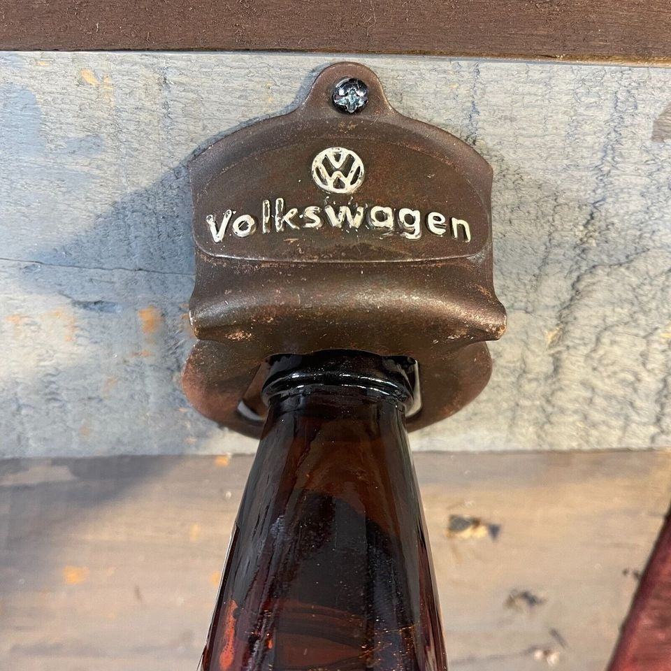 Volkswagen Wall Mounted Bottle Opener With Painted Antique Finish (3.25" x 2.5")