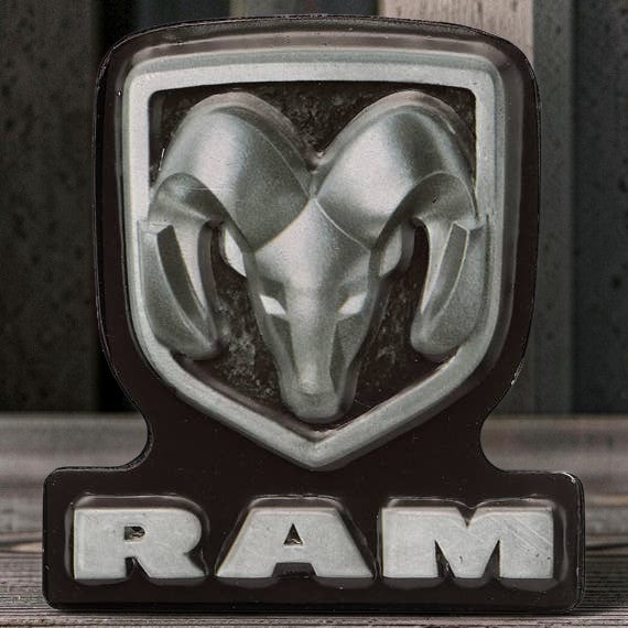 Ram Embossed Metal Magnet detail view