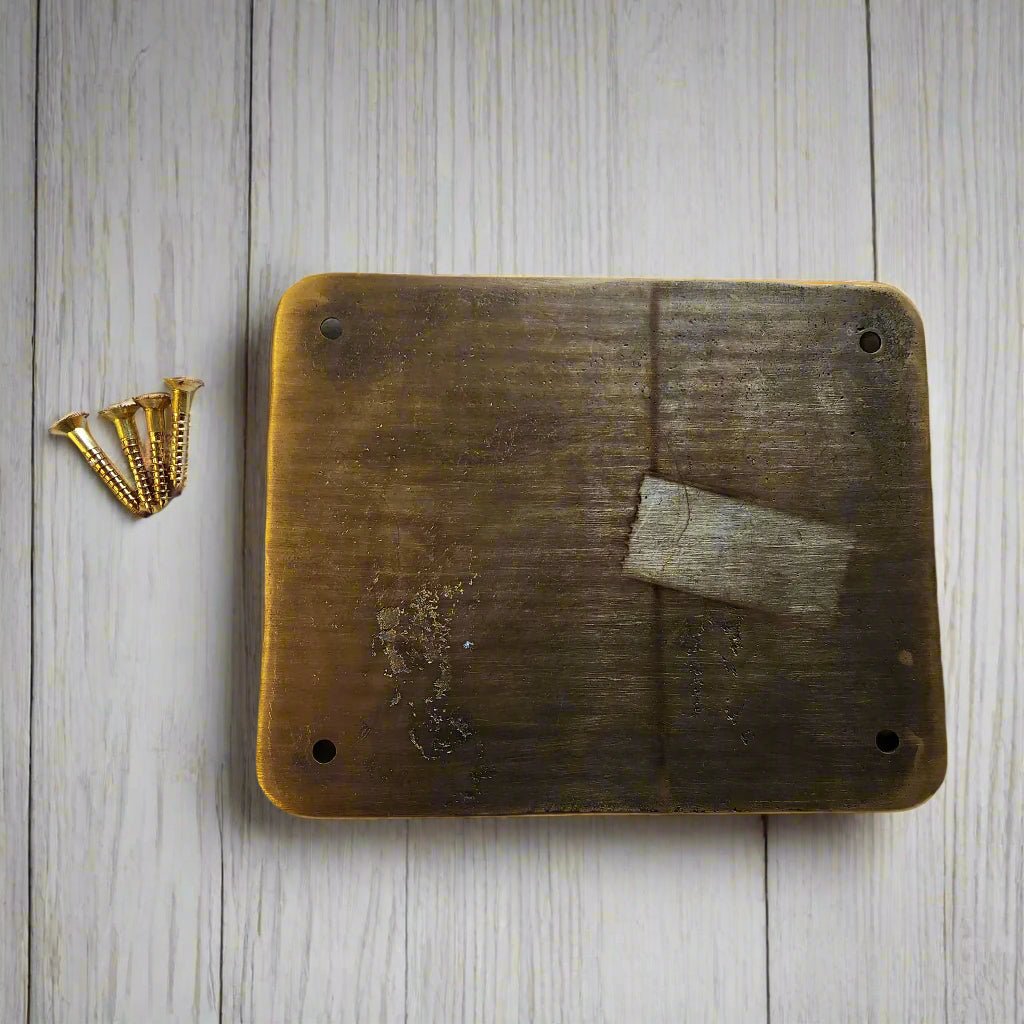 Adams Express Company Strong Box Solid Brass Plaque With Raised Detail & Antique Finish (4.5" x 3.5") - Jones Peak
