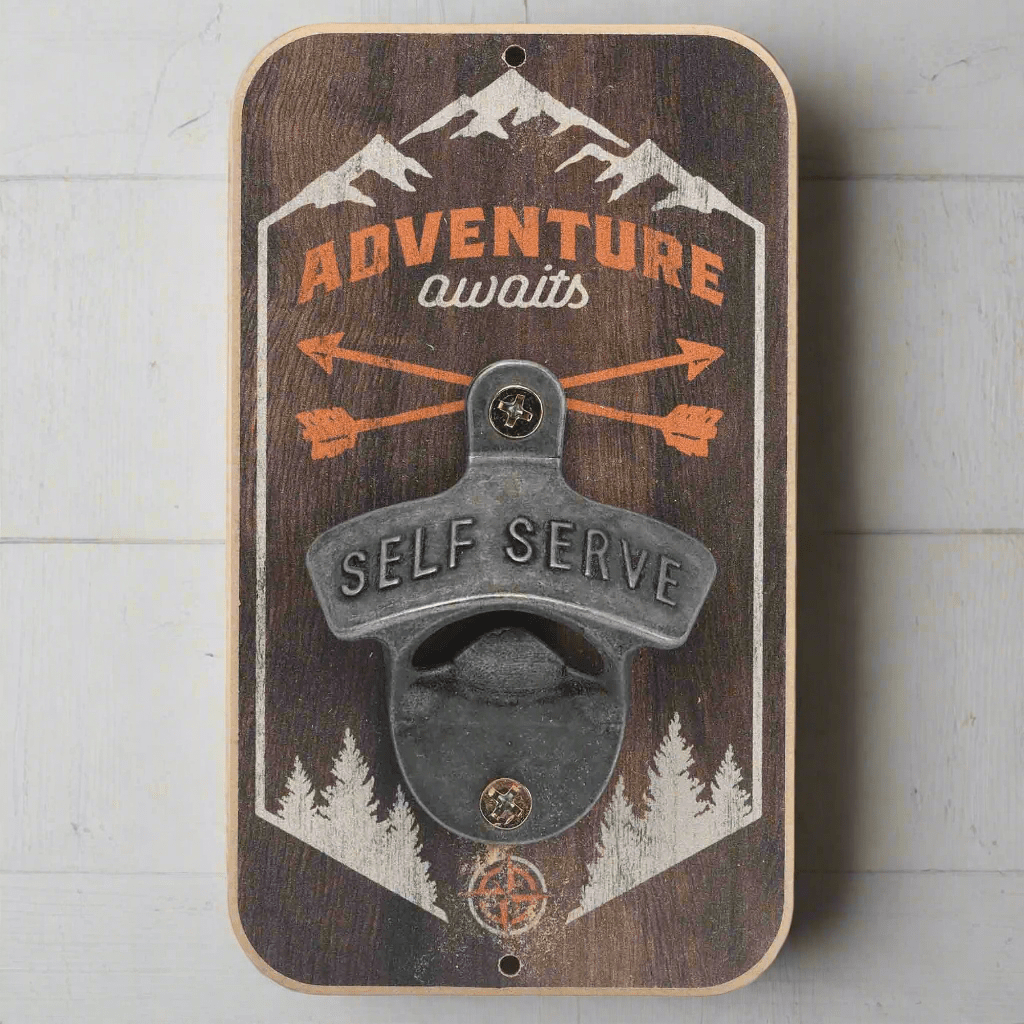 Adventure Awaits Mountains & Arrows Wall Bottle Opener (3.5" x 6") - Jones Peak