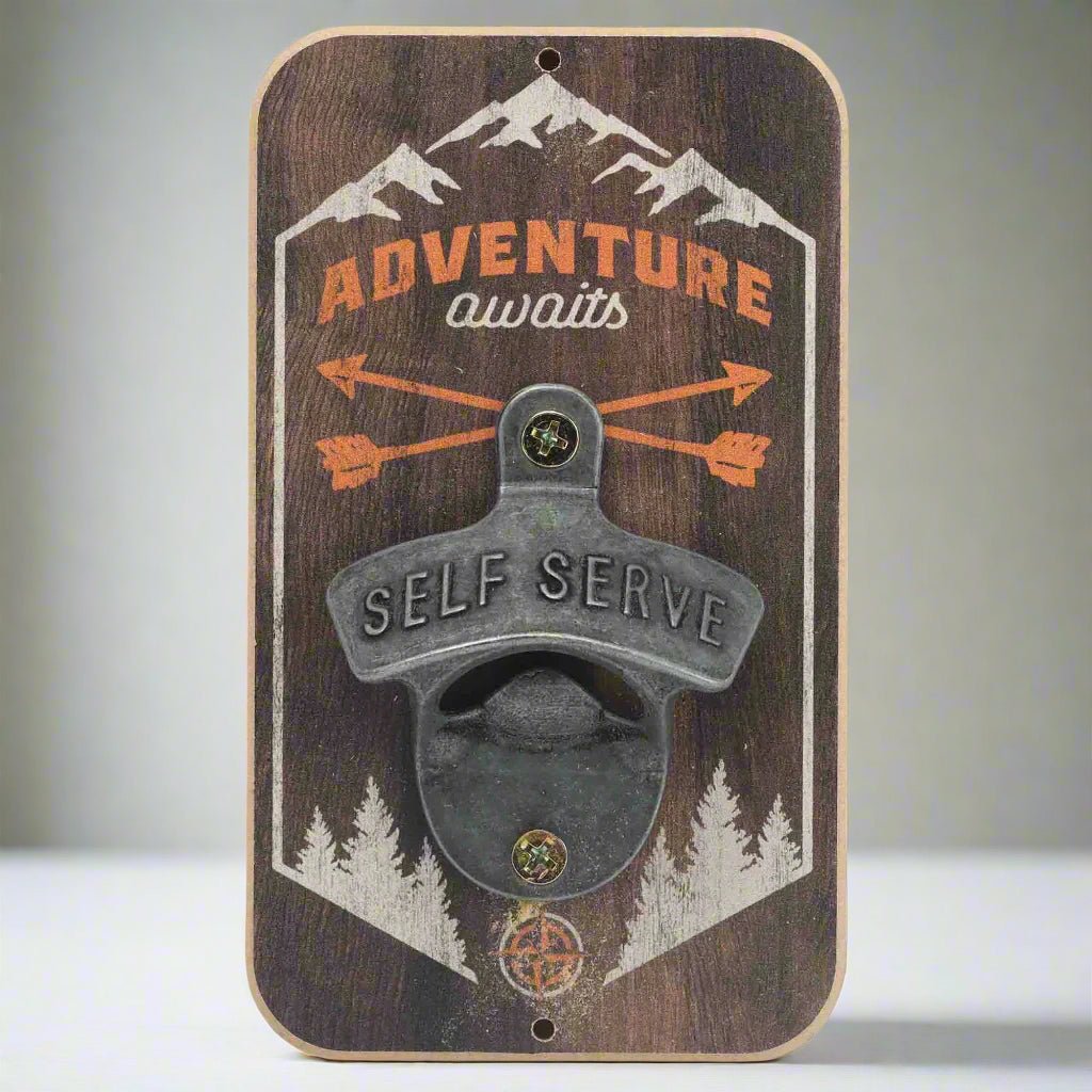 Adventure Awaits Mountains & Arrows Wall Bottle Opener (3.5" x 6") - Jones Peak