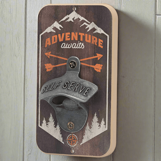 Adventure Awaits Mountains & Arrows Wall Bottle Opener (3.5" x 6") - Jones Peak