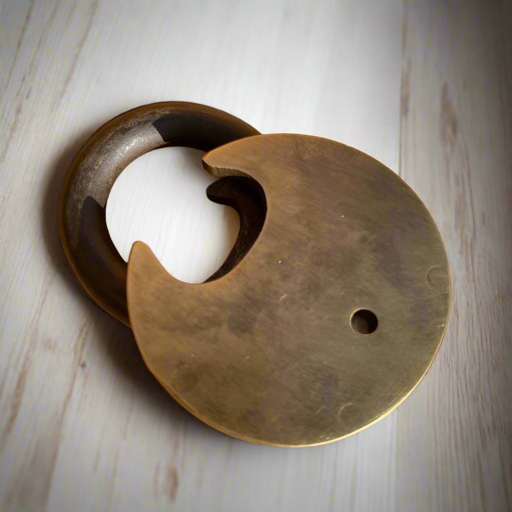 Alcatraz Prison San Francisco Transfer Lock Solid Brass With Two Keys & Antique Finish (3.75" x 2.5") - Jones Peak