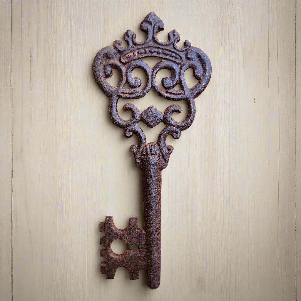 Crown Cast Iron Key With Antique Finish (5" x 2") - Jones Peak