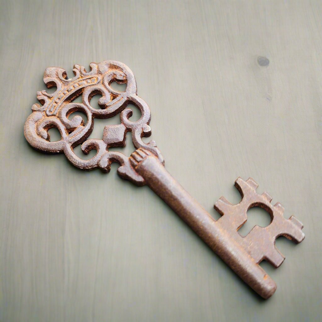 Crown Cast Iron Key With Antique Finish (5" x 2") - Jones Peak